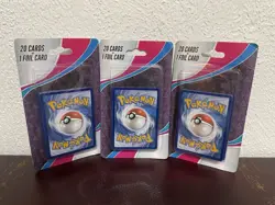 Pokemon Brand New Blue Design Mystery 20 card Packs With 1 Foil card Lot Of 3 728192557644 - Image 1