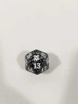 MTG d20 Spindown 20-side Life Counter die dice Zendikar Rising Black - Image 1