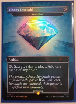 MTG Sonic x Secret Lair Chaos Emerald (Lotus Petal) Blue 7036 Mythic Foil - NM - Image 1