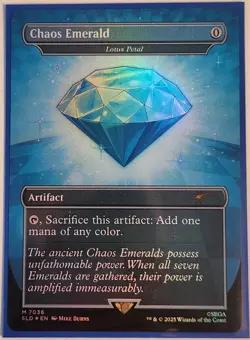 MTG Sonic x Secret Lair Chaos Emerald (Lotus Petal) Blue 7036 Mythic Foil - NM - Image 2