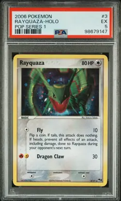 2006 POKEMON POP SERIES 1 #3 RAYQUAZA-HOLO PSA 5 (ultra rare ssp) - Image 1
