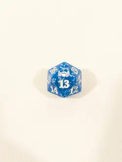 MTG d20 Spindown 20-sided Life Counter die dice Streets of New Capenna Blue - Image 1