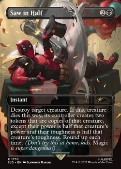 Saw in Half Deadpool Borderless Foil - SLD 1755 NM - MTG Magic - Image 1