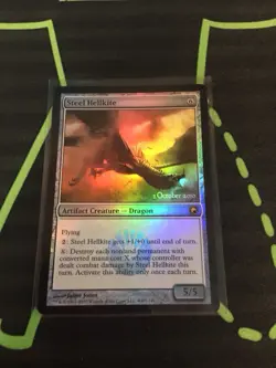 MTG Magic The Gathering Steel Hellkite Foil Prerelease Promo Artifact Dragon - Image 1