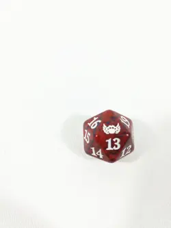 MTG d20 Spindown 20-sided Life Counter die dice Streets of New Capenna Red - Image 1