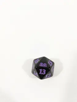 MTG d20 Spindown 20-sided Life Counter die dice Wilds of Eldraine Black & Purple - Image 1