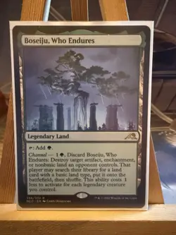 Boseiju, Who Endures. Legendary MTG Card. Kamigawa Neon Dynasty. Rare Land - Image 1