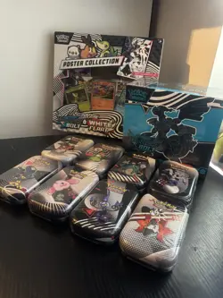 Pokemon Black Bolt ETB + Mini Tin Full Set + Poster Collection 🔥 In Hand - Image 1