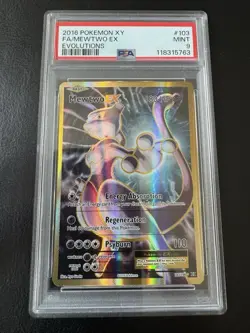 Pokémon TCG Evolutions Mewtwo-EX Holo Full Art Ultra Rare Card 103/108 - PSA 9 - Image 1