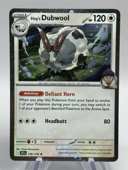Pokemon Hop's Wooloo Dubwool Cosmos Holo 136 136/159 JTG Promo - Image 3