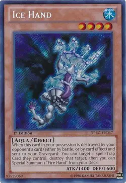 Ice Hand - DRLG-EN047 - Secret Rare 1st Edition NM Dragons of Legend Yugioh - Image 1