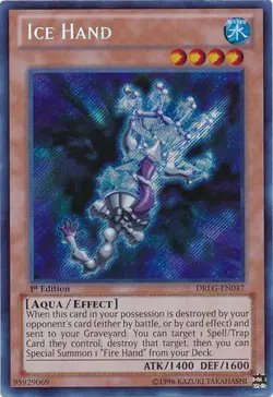 Ice Hand - DRLG-EN047 - Secret Rare 1st Edition NM Dragons of Legend Yugioh - Image 1