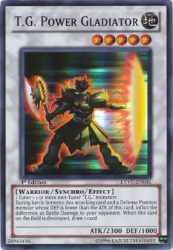 T.G. Power Gladiator - EXVC-EN041 - Super Rare NM Extreme Victory Yugioh - Image 1