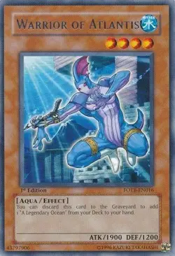 Warrior of Atlantis - FOTB-EN016 - Rare NM Force of the Breaker Yugioh - Image 1