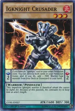 Igknight Crusader - CORE-EN027 - Super Rare 1st Edition NM Yugioh Clash of - Image 1