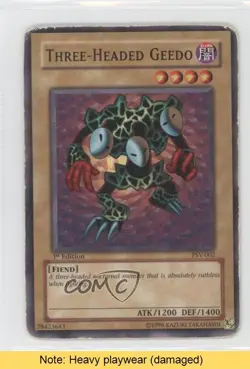 Three-Headed Geedo 1st Ed. YuGiOh Pharaoh's Servant #PSV-002 2002 READ o3e - Image 1