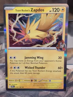 Pokemon TCG Team Rocket’s Zapdos NM Rare Holo 070/182 Destined Rivals Card SV - Image 1