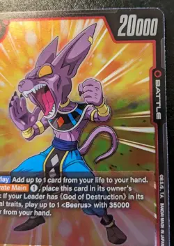 Beerus FB03-018 Foil Rare Raging Roar Dragon Ball Super Card Game - Image 3
