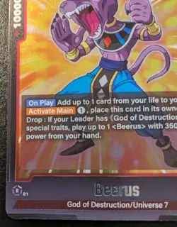 Beerus FB03-018 Foil Rare Raging Roar Dragon Ball Super Card Game - Image 4