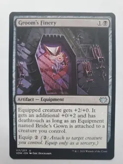 MTG Magic The Gathering Card Groom's Finery Artifact Equipment Black 2021 - Image 1
