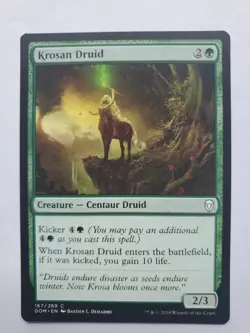 MTG Magic The Gathering Card Krosan Druid Creature Centaur Druid Green Dominaria - Image 1