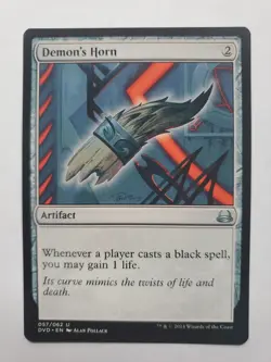 MTG Magic The Gathering Card Demon's Horn Artifact Duel Decks Divine Vs Demonic - Image 1
