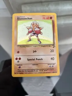 Hitmonchan 8/130 Base Set 2 Holo Rare Pokemon Card WOTC TCG - Image 1