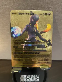 Mewtwo Foil Metal Pokemon Pokemon Fan Art Collectible Card Trading - Image 1
