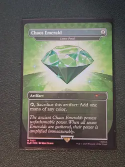 Chaos Emerald Green 7031 Foil Lotus Petal Sonic the Hedgehog Secret Lair MTG - Image 1