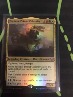 MTG Magic The Gathering Zacama, Primal Calamity Foil CMM Dinosaur Commander - Image 1