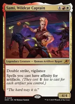 NM In Hand Sami, Wildcat Captain EOE Mythic Artifact Affinity Boros MTG - Image 1