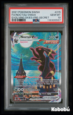 Carte Pokemon Noctali VMAX 215/203 PSA 10 Evolution Celeste Epee et Bouclier - Image 1