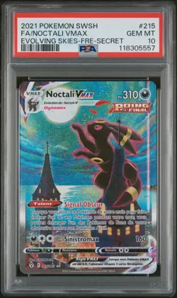 Carte Pokemon Noctali VMAX 215/203 PSA 10 Evolution Celeste Epee et Bouclier - Image 2