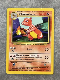 Charmeleon 024/102 Pokemon TCG Base Set WOTC Vintage Regular Card (Light Play) 2 - Image 1