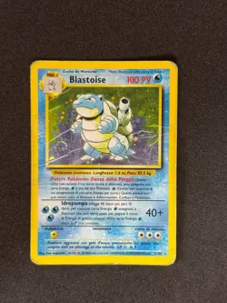Blastoise Holo Base Set 2/102 Pokemon Card Poor Damaged ITA - Image 1