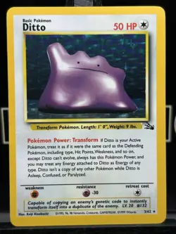 1999 Pokémon Card Fossil Holo - Ditto 3/62 LP - Image 3