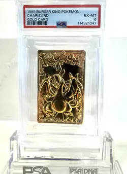 1999 BURGER KING POKEMON - CHARIZARD GOLD CARD - EX MINT PSA 6 - Image 4