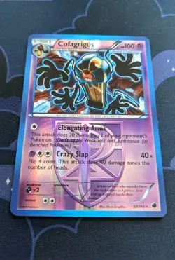 Cofagrigus 57/116 Pokemon Card Reverse Holo Rare BW Plasma Freeze Pokemon TCG NM - Image 2