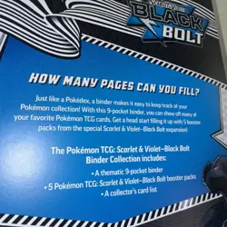 Pokemon TCG Black Bolt Binder Collection Sealed New - 5 Packs + Binder Card List - Image 5