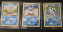 Squirtle Wartortle Blastoise 001 002 003 Pokemon Trading Card Game Classic Set - Image 1