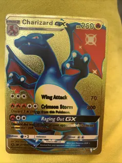 Blue Charizard GX HP250 Gold Pokemon Card - Image 1