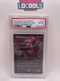 2025 MTG SECRET LAIR DROP FOIL #1753 DEADPOOL, TRADING CARD PSA 8 - Image 1