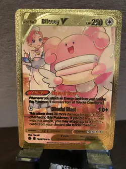 Blissey Foil Metal Pokemon Pokemon Fan Art Collectible Card Trading - Image 1