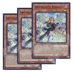 Yugioh - Aromalilith Rosalina x 3 - 1st Edition Super Rare NM - Free Holo Card - Image 1