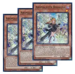 Yugioh - Aromalilith Rosalina x 3 - 1st Edition Super Rare NM - Free Holo Card - Image 2
