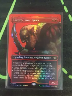 MTG Magic The Gathering Grenzo, Havoc Raiser Foil Borderless Goblin Commander - Image 1