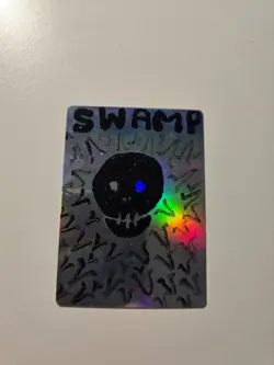 Hand Painted MTG Magic the Gathering Altered Foil Swamp - Image 1