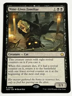 Nine Lives Familiar 66 MTG Foundations 2024 Mint - 9.0 + Non Foil Rare - Image 4