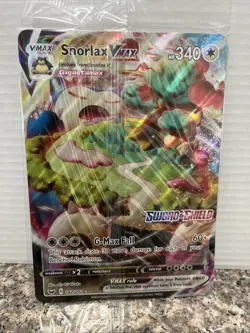 Snorlax VMAX JUMBO Card 142/202 Stamped Gamestop Promo Pokemon Sword & Shield - Image 1