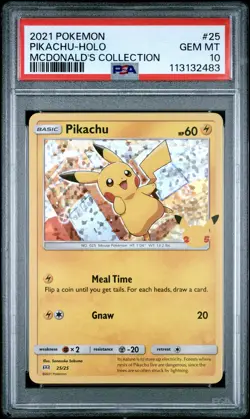 2021 POKEMON MCDONALD'S COLL #25 PIKACHU-HOLO PSA 10 - Image 1